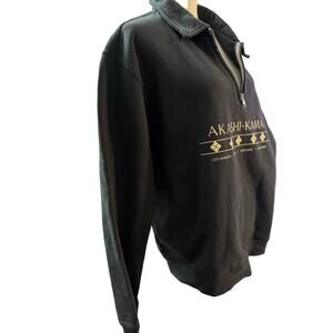 Akashi-Kama 3/4 Zip Pullover Sweatshirt Size Large Black Streetwear Logo
Size xl